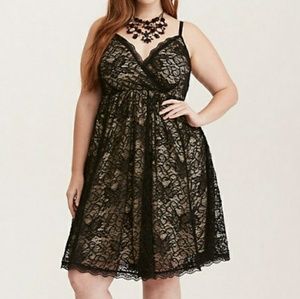 Black and Nude lace skater dress by Torrid Size 2x